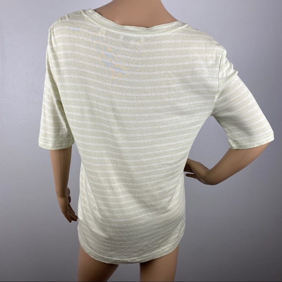 NEW VINCE STRIPED COTTON CREW NECK TEE - Picture 7 of 9